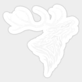 Roaring Stag Tribal - White Sticker